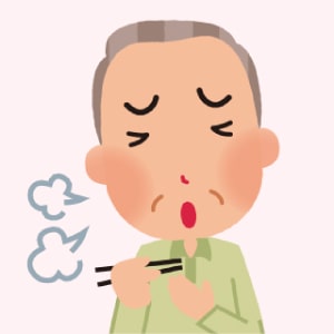 むせたり、飲み込みにくくなる
